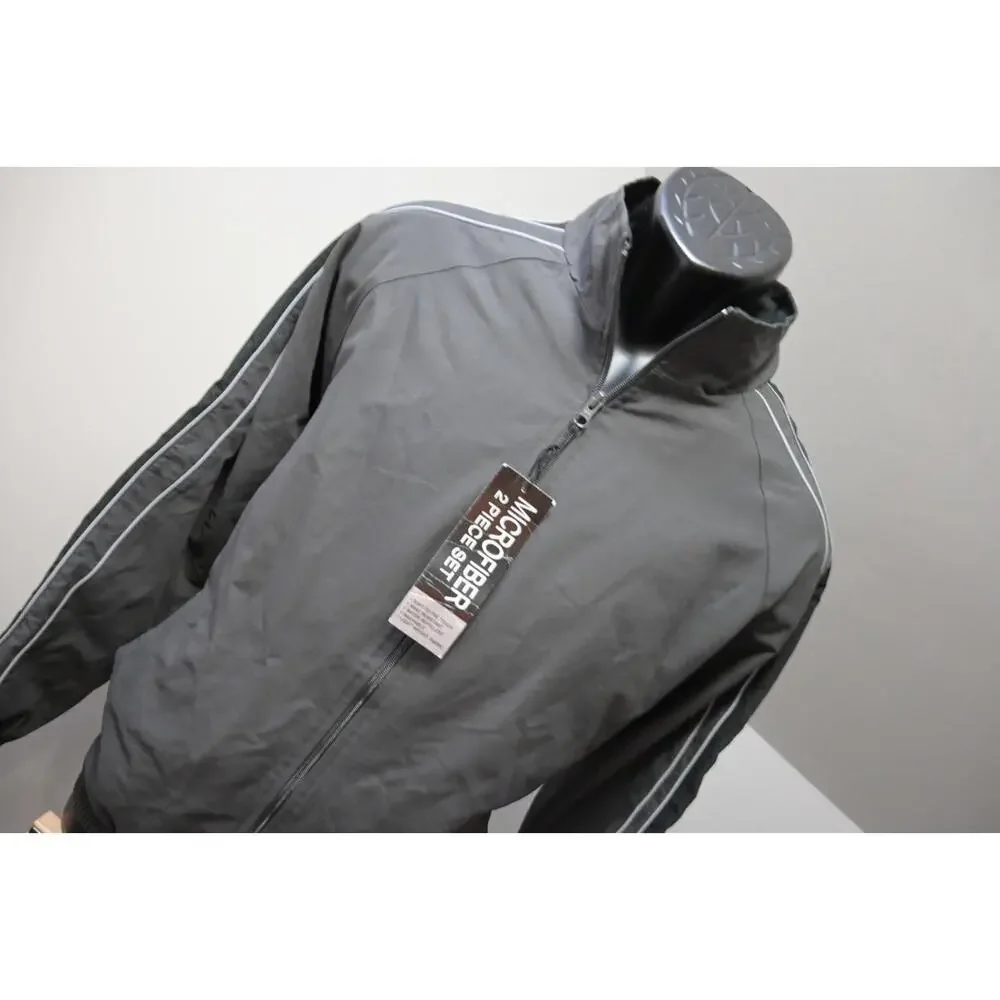 Weatherproof Windbreaker Microfiber Jacket Gray Long Sleeve Mens Size Medium NEW